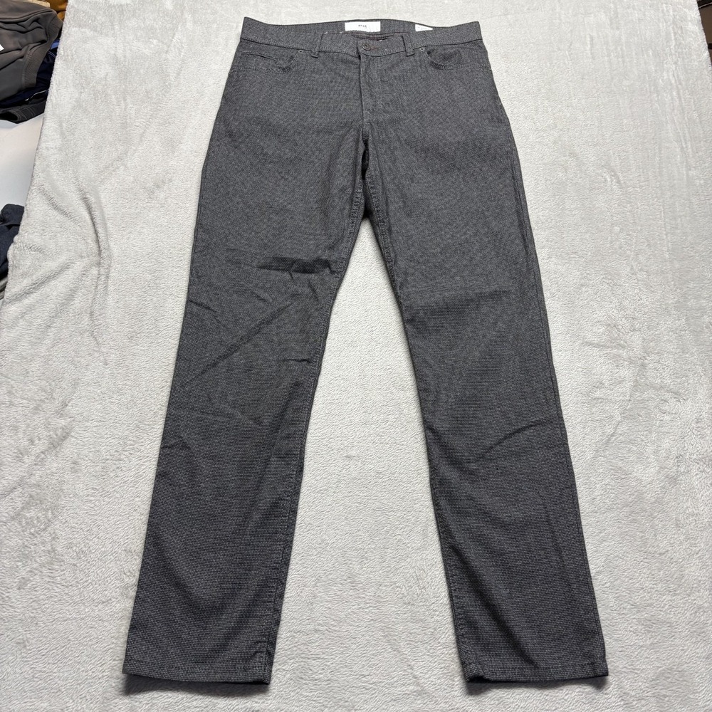 Brax Cooper Fancy 5 Pocket Pants Mens 36x34 Gray Stretch Regular Fit Houndstooth